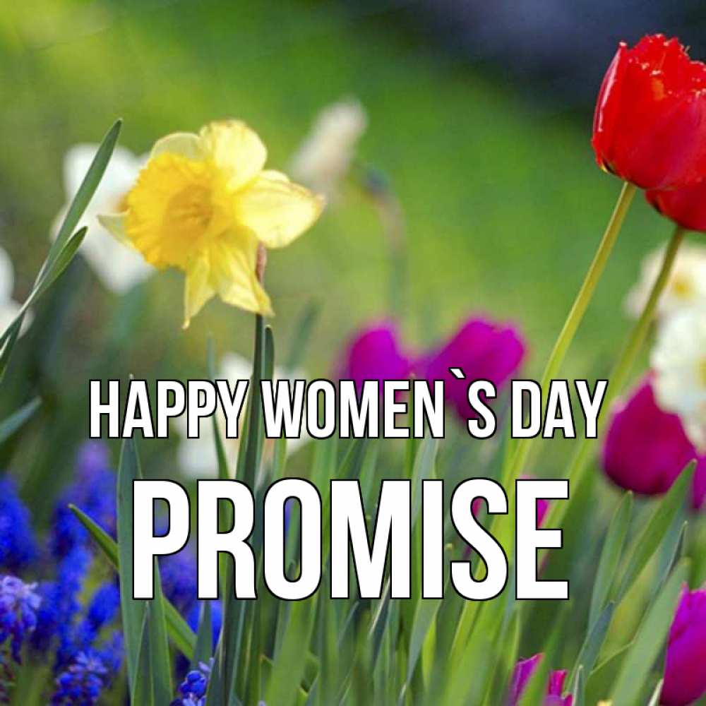 Greetings card с именем, Promise happy women`s day международный женский день 3 Greetings with text for free download 